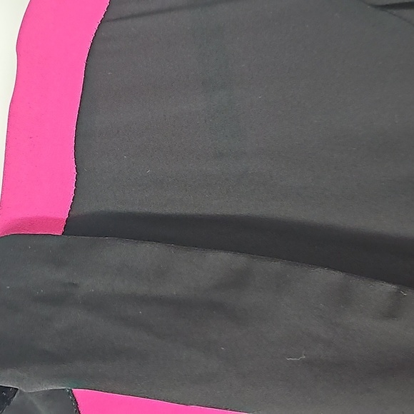 AS Color Blocked Dress Raspberry Pink & Black w Pleated Detail - Picture 5 of 12